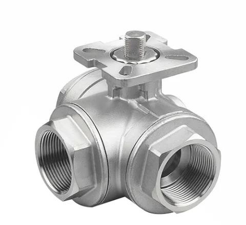 Stainless steel 3way threaded ball valve