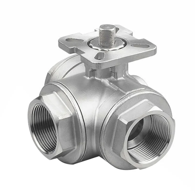 Stainless steel 3way threaded ball valve